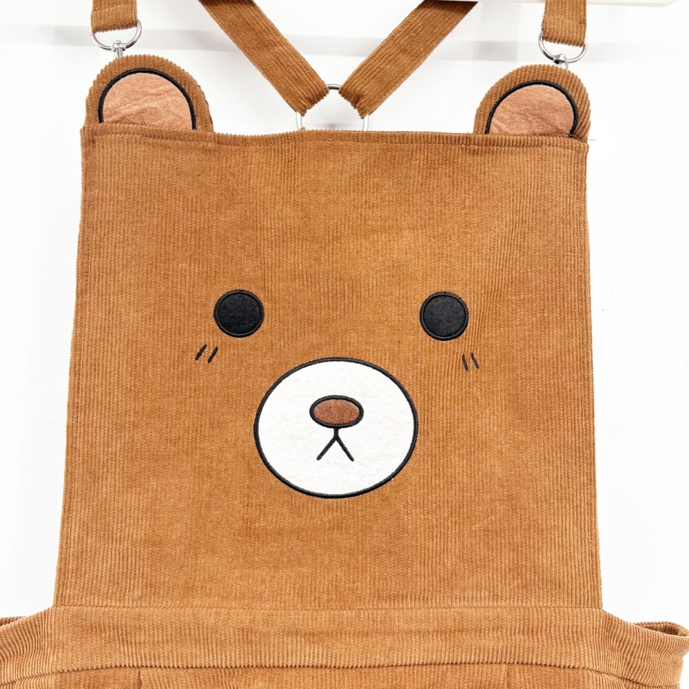 Sugar Thrillz Dolls Kill Women Brown Bear Corduroy Kawaii Pinafore Dress Size 1X - Picture 2 of 9